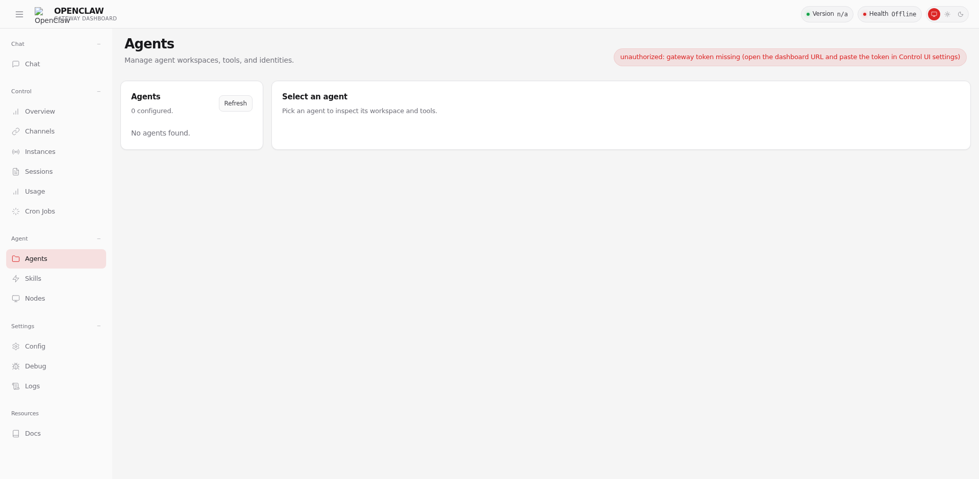 OpenClaw Agents & Models — 模型配置管理界面