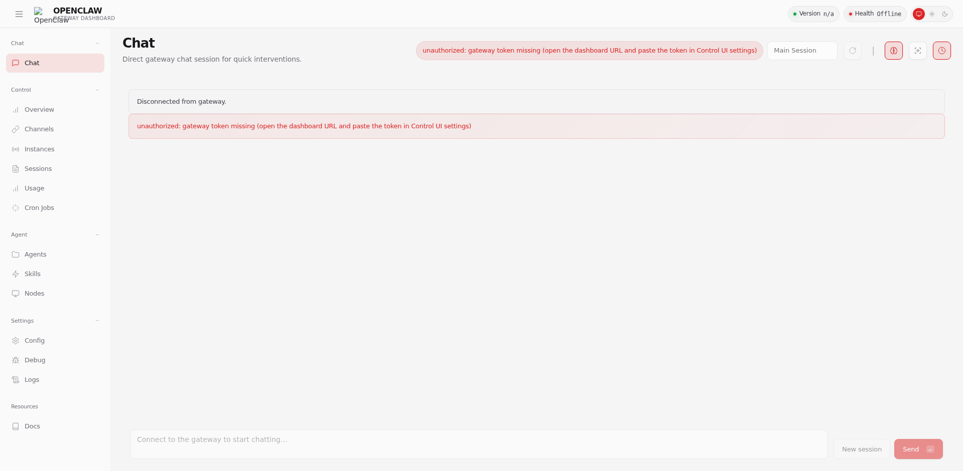 OpenClaw Control UI — Chat 界面