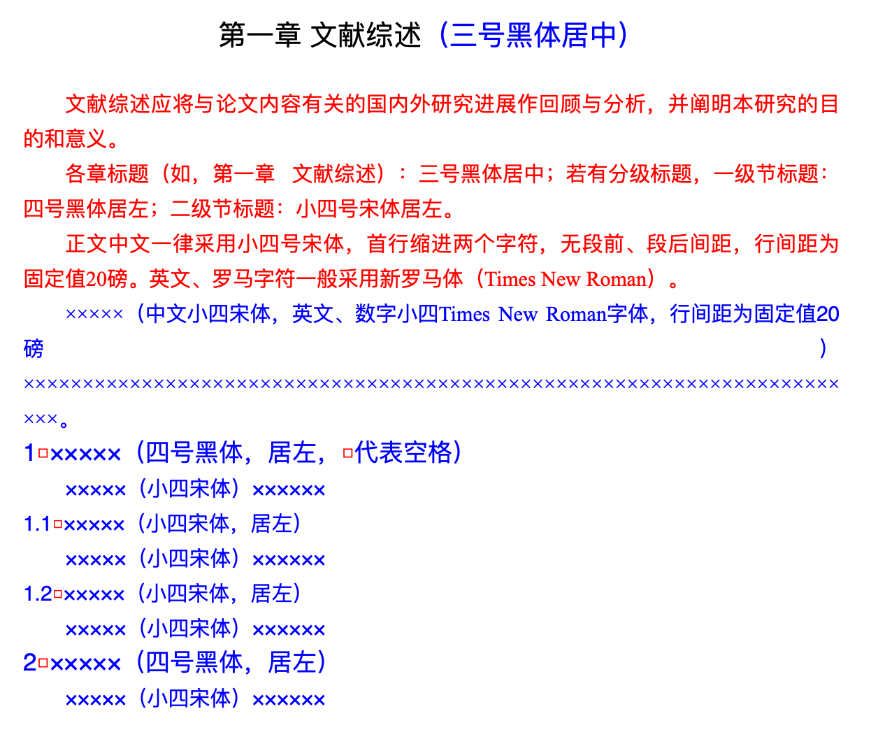学校模板红蓝批注 — 学校的硬要求