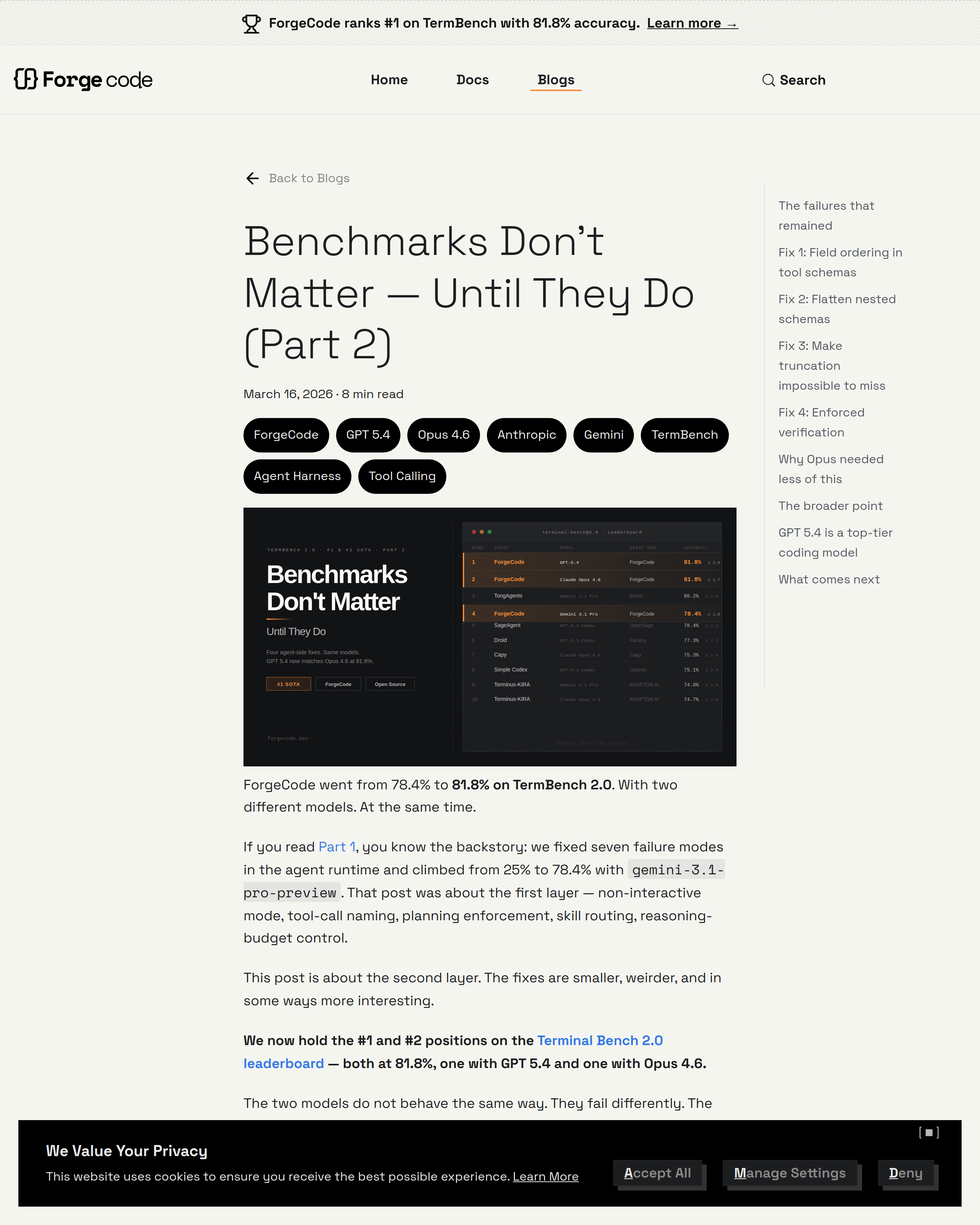 ForgeCode · Benchmarks Don't Matter Until They Do